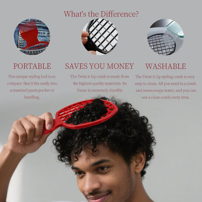 Natural Hairstyling Tools - Twist Wave Hair Tool, Abs Handle, Suitable for African Twists