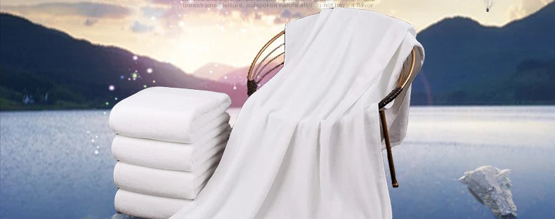 High Quality New 100% Cotton Bath Towels White