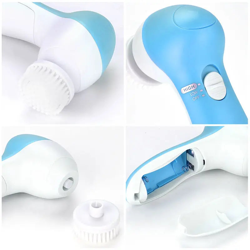 Electric Facial Cleaner 5 IN 1 Face Cleansing Brush Wash Machine Spa Skin Care Massager