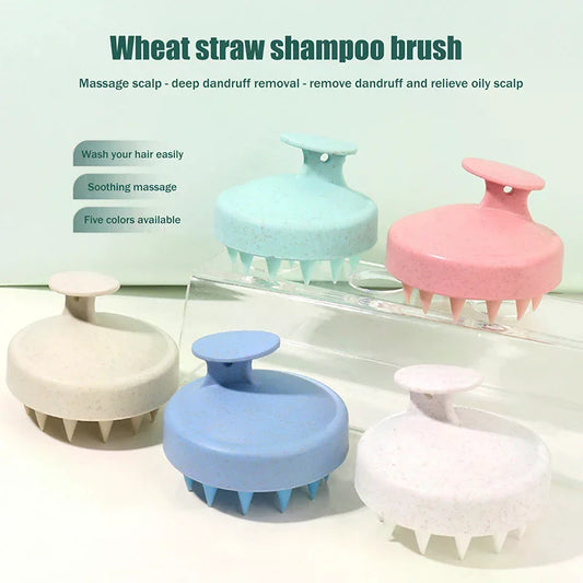 Hair Wash Brush TPE+Wheat Straw Hair Wash Brush Scalp Stop Itch Scratching
