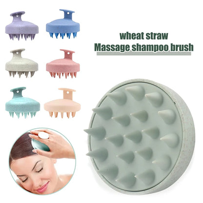 Hair Wash Brush TPE+Wheat Straw Hair Wash Brush Scalp Stop Itch Scratching
