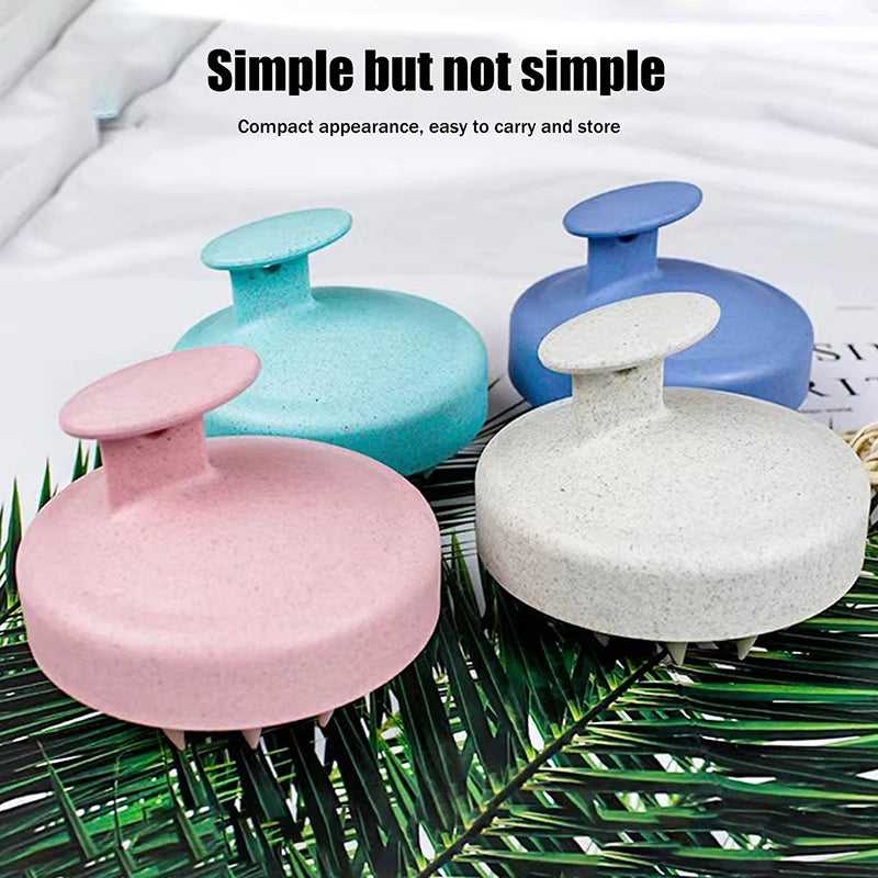 Hair Wash Brush TPE+Wheat Straw Hair Wash Brush Scalp Stop Itch Scratching