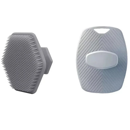 Exfoliating Silicone Brush Cleanser No Slip Handle Body Scrubber Cleans and Massages Skin