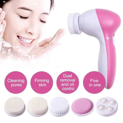 Electric Facial Cleaner 5 IN 1 Face Cleansing Brush Wash Machine Spa Skin Care Massager