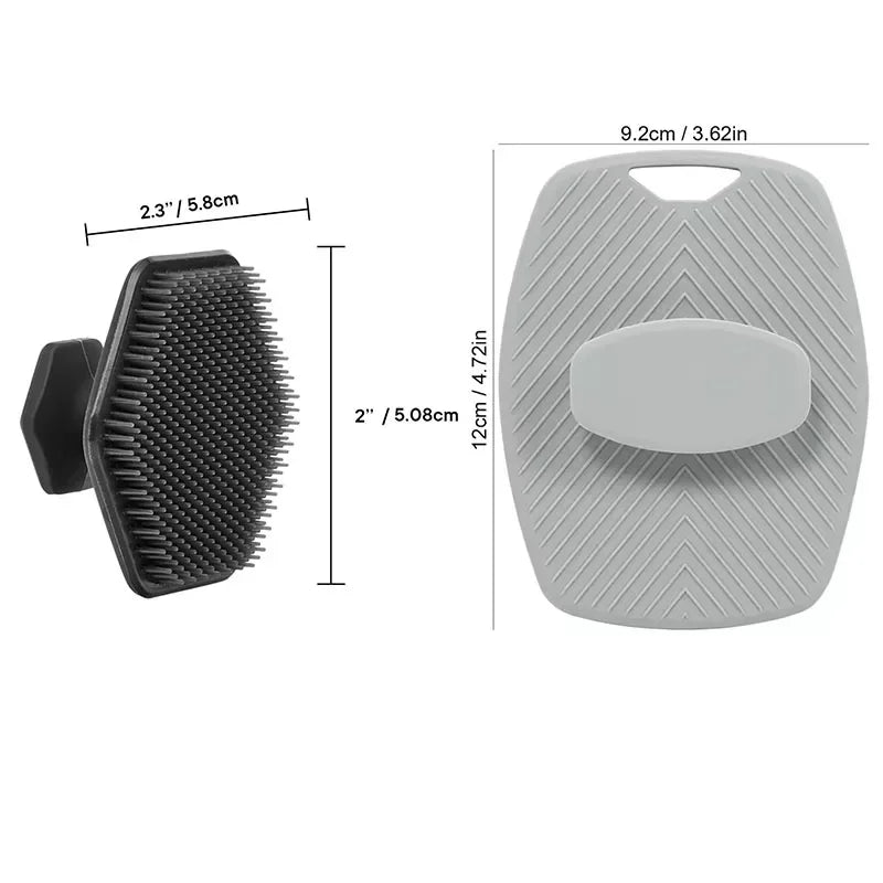 Exfoliating Silicone Brush Cleanser No Slip Handle Body Scrubber Cleans and Massages Skin