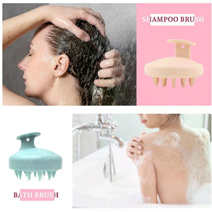 Hair Wash Brush TPE+Wheat Straw Hair Wash Brush Scalp Stop Itch Scratching