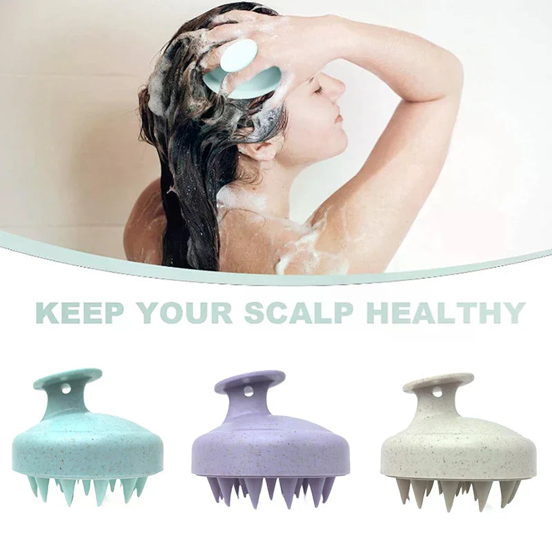 Hair Wash Brush TPE+Wheat Straw Hair Wash Brush Scalp Stop Itch Scratching