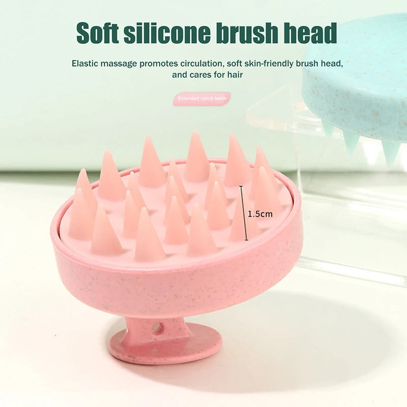 Hair Wash Brush TPE+Wheat Straw Hair Wash Brush Scalp Stop Itch Scratching
