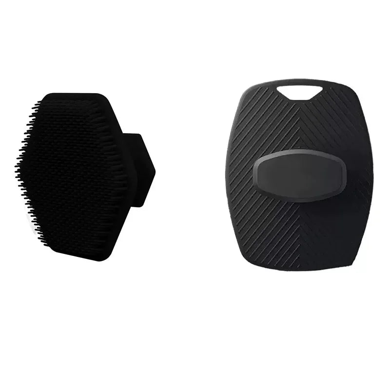 Exfoliating Silicone Brush Cleanser No Slip Handle Body Scrubber Cleans and Massages Skin